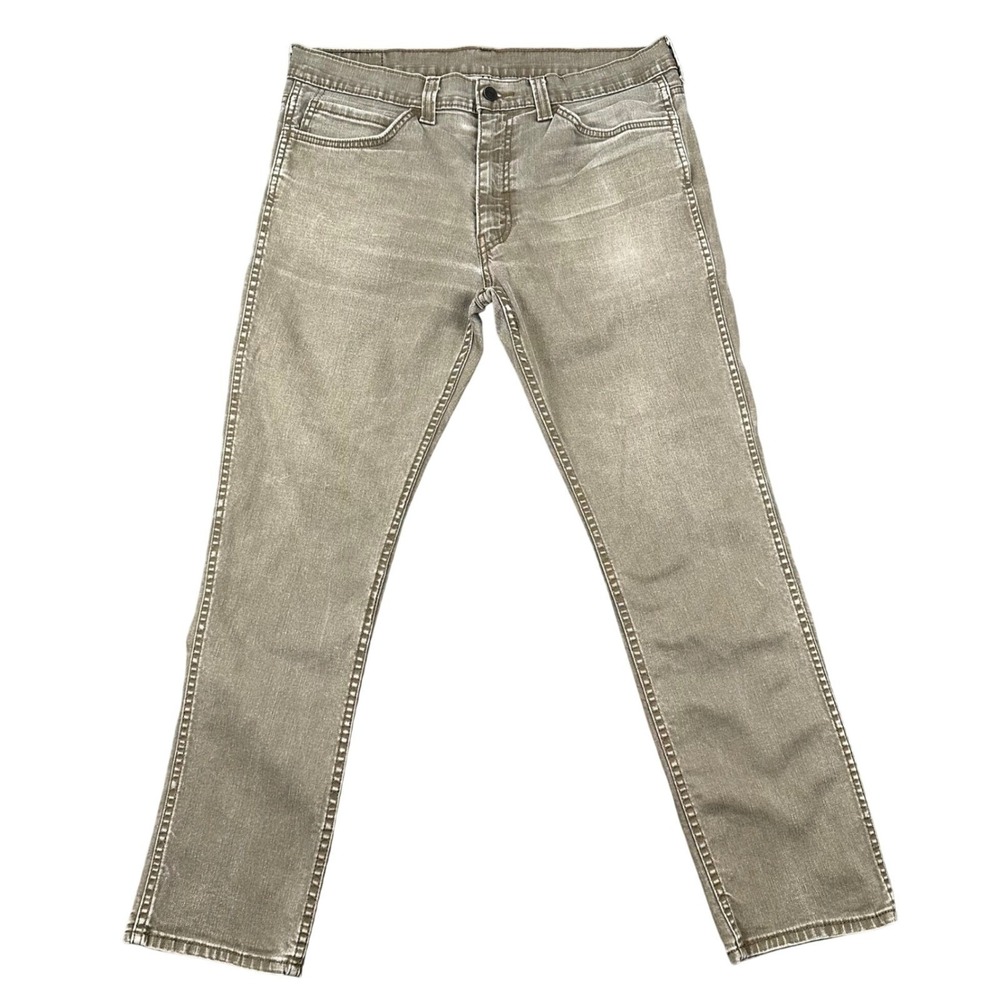 Levi's 511 Slim Fit Jeans Mens 36x30 Taupe Khaki Faded Denim Pants‎ Stretch
